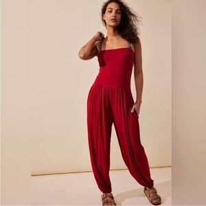 🌿❤️Free People Drop-Waist One Piece, Red, Size S ❤️🌿